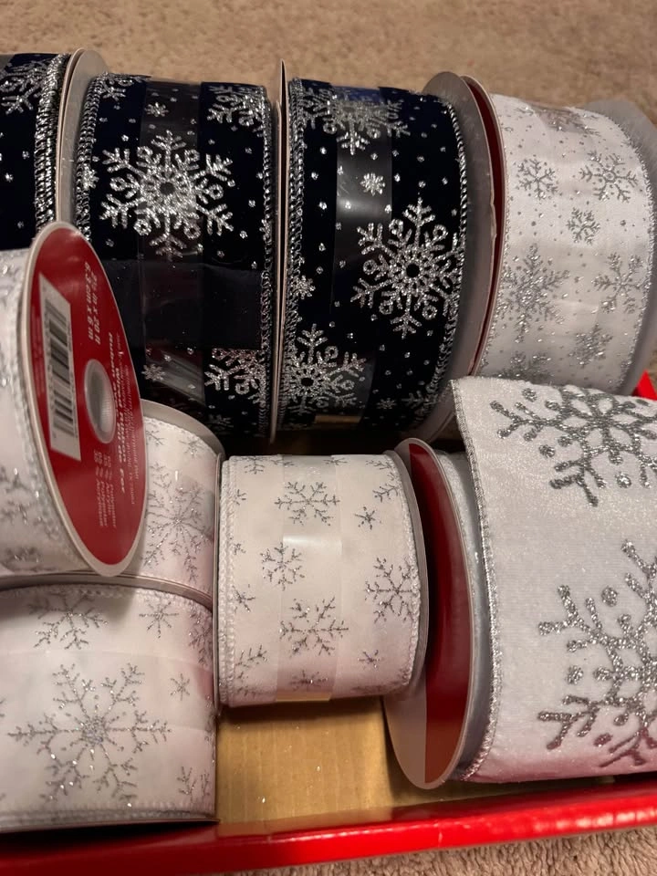 You pick! Snowflake Ribbon Blue & White Glitter - photo 2