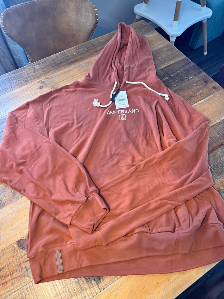 Ampersand Avenue Performance Fleece University Hoodie Burnt Oran