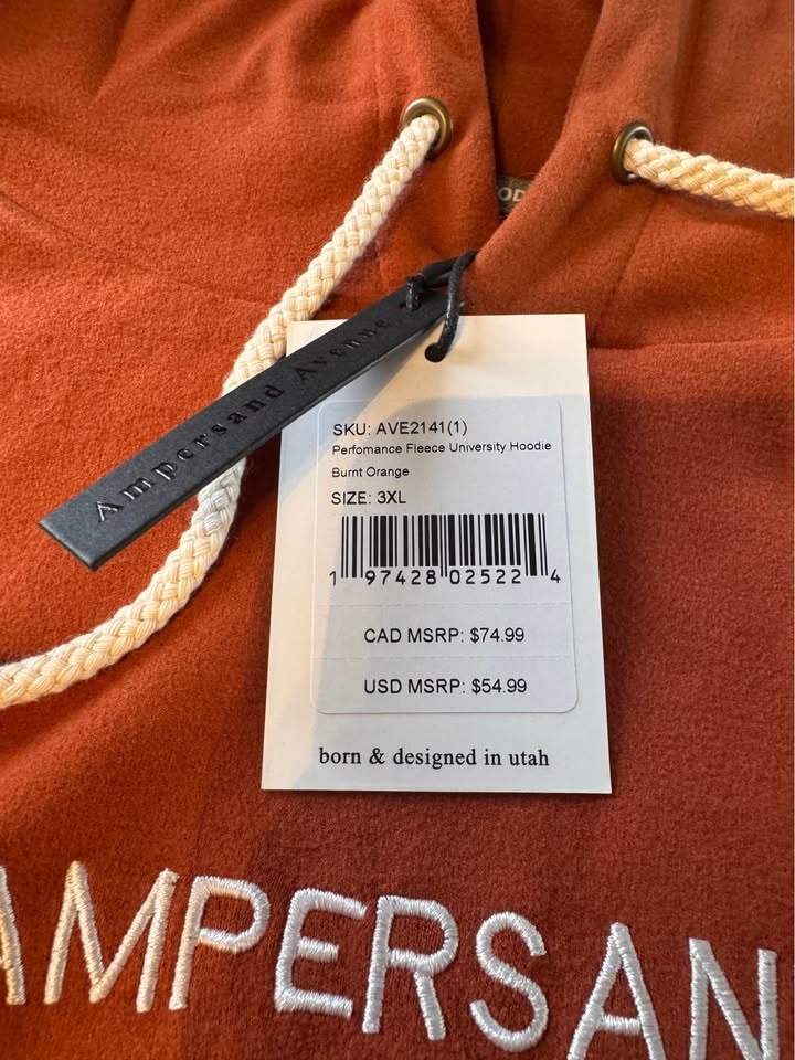 Ampersand Avenue Performance Fleece University Hoodie Burnt Oran - photo 2
