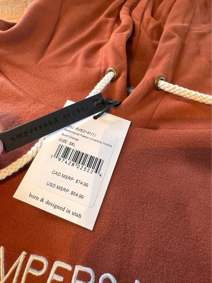 Ampersand Avenue Performance Fleece University Hoodie Burnt Oran - photo 3
