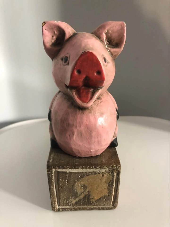 Wooden Pink Pig Doorstop - photo 2