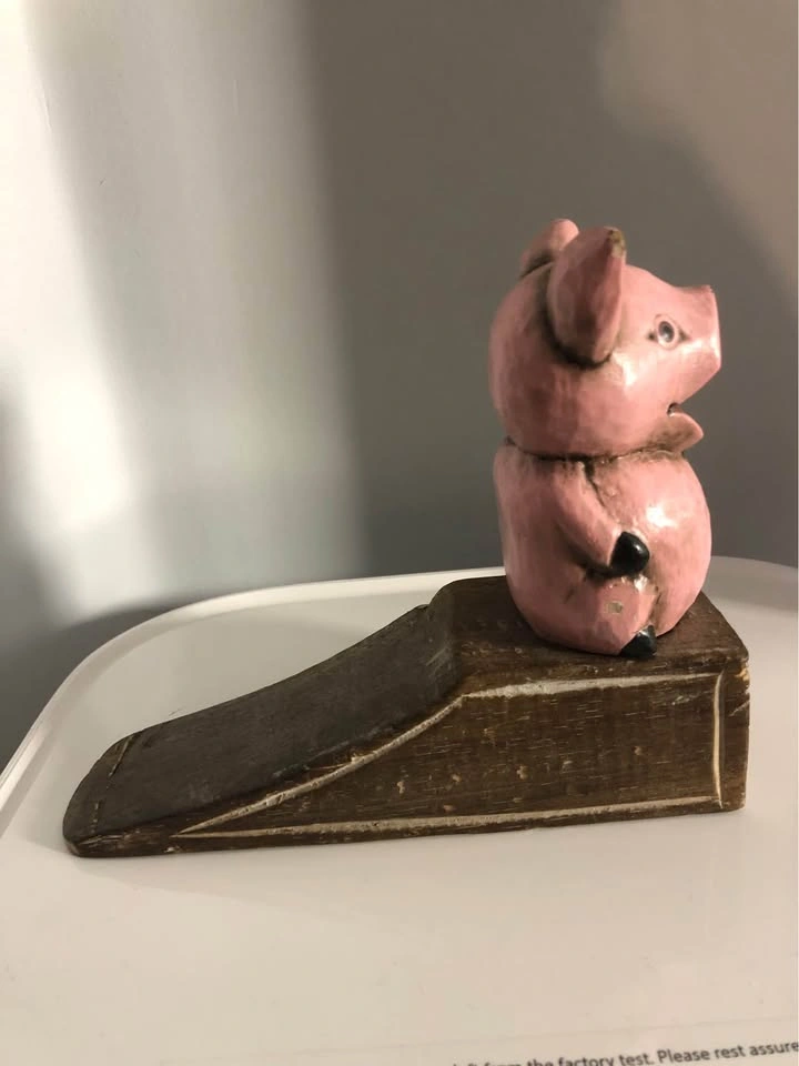 Wooden Pink Pig Doorstop - photo 3