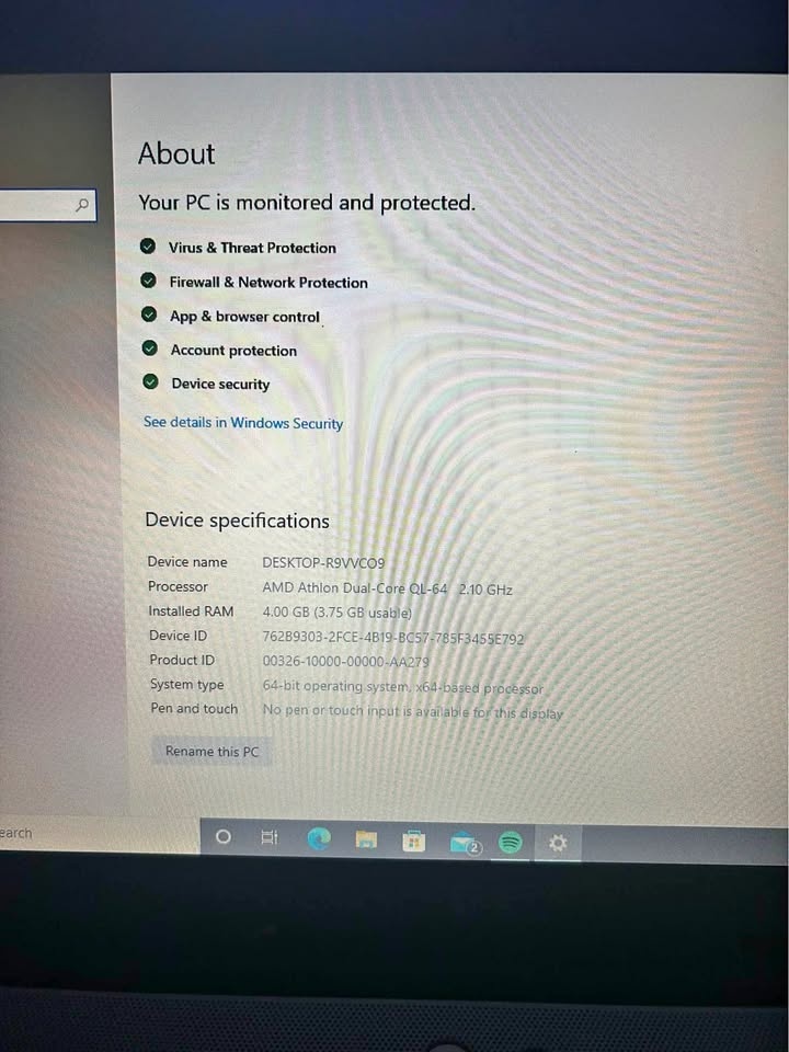 HP Laptop 64-bit 4GB RAM