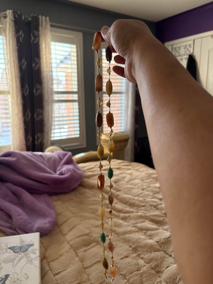 Long Multi-Color Stone Beaded Necklace - photo 2