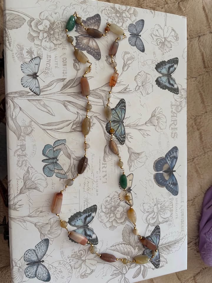 Long Multi-Color Stone Beaded Necklace - photo 3