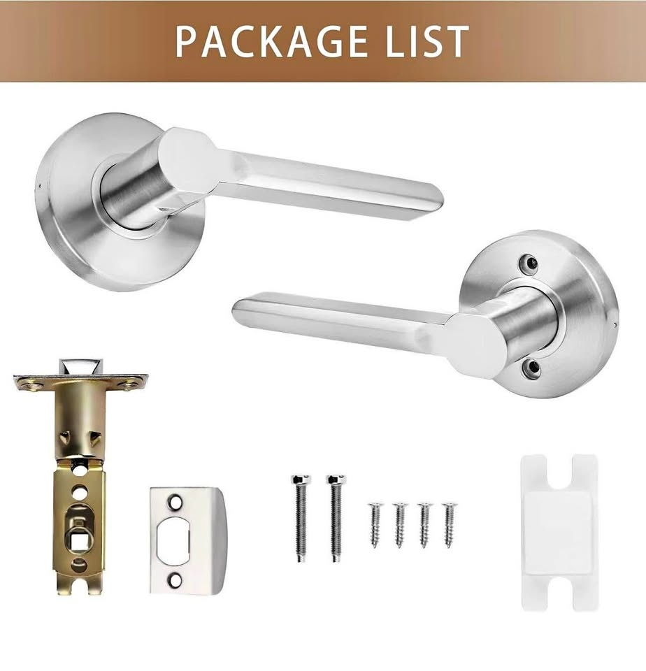 Gobrico 2 Pack Passage Door Levers - Satin Nickel