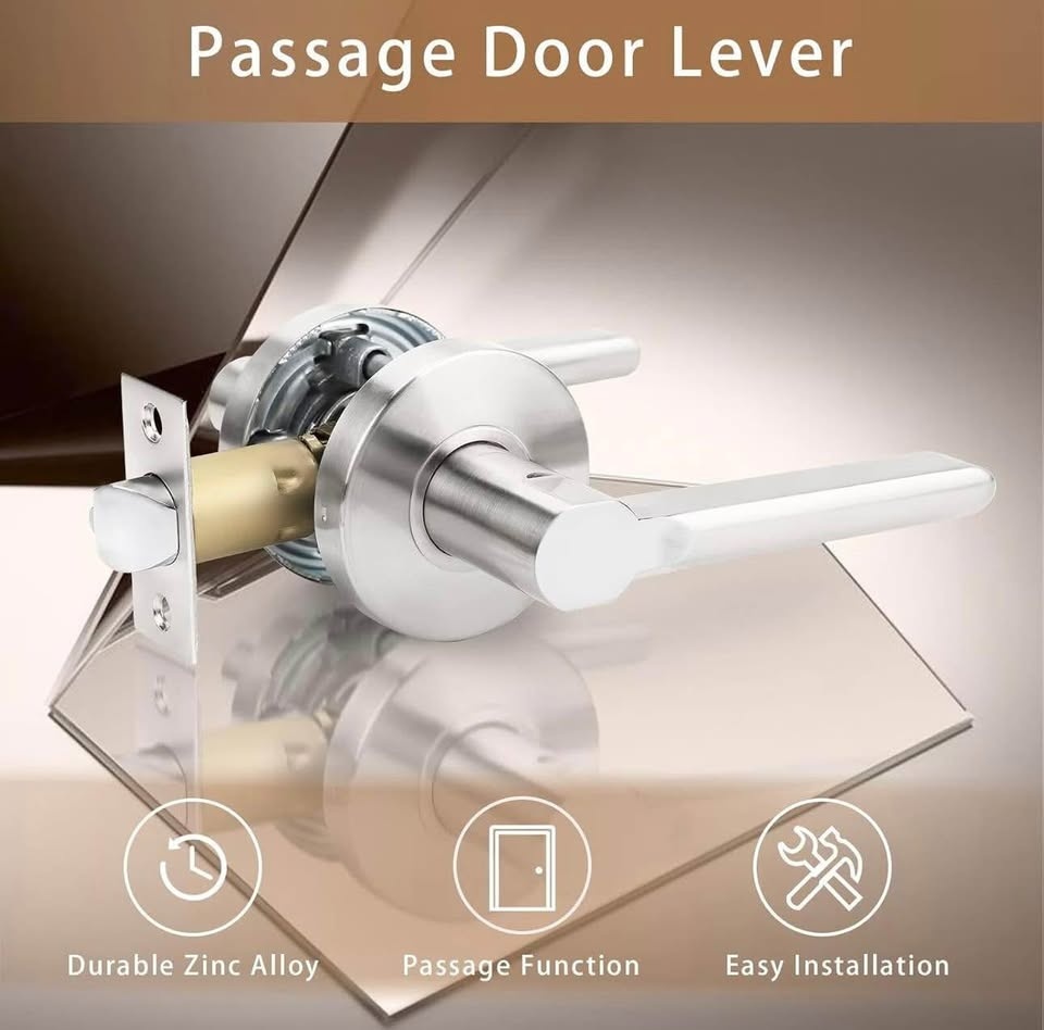 Gobrico 2 Pack Passage Door Levers - Satin Nickel - photo 3