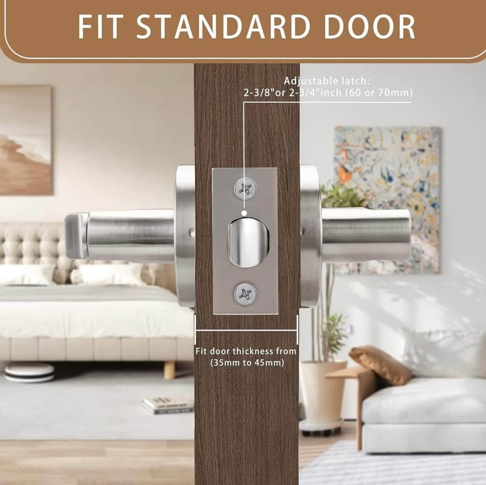 Gobrico 2 Pack Passage Door Levers - Satin Nickel - photo 4