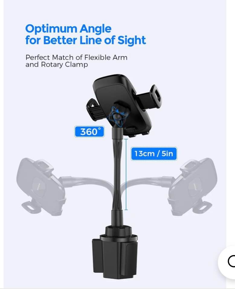 Mpow CA136AB Cup Holder Phone Mount - photo 3