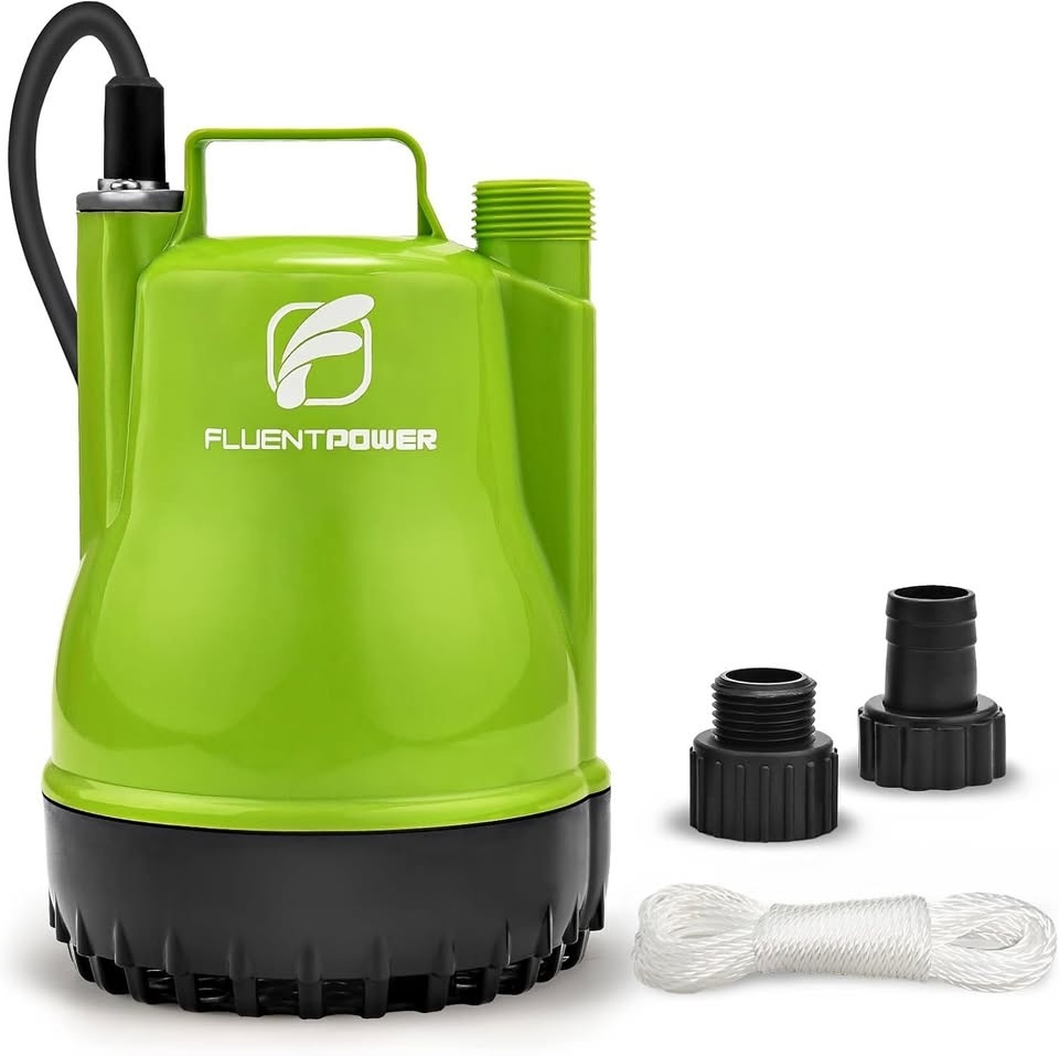 FLUENTPOWER 1/4HP Utility Pump 1900GPH Portable Submersible Sump