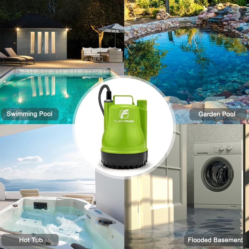 FLUENTPOWER 1/4HP Utility Pump 1900GPH Portable Submersible Sump - photo 2