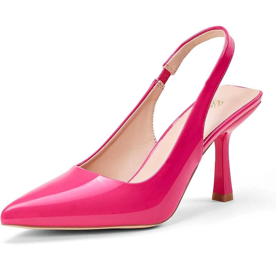 GENSHUO Women's Slingback Kitten Heel Pumps US 8.5