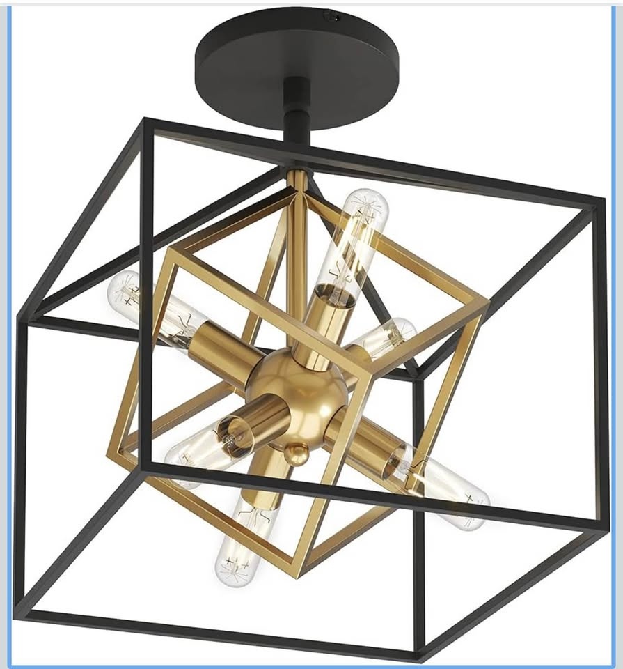 Artika Imperium 6 Lights Black & Gold Semi Flushmount - photo 2