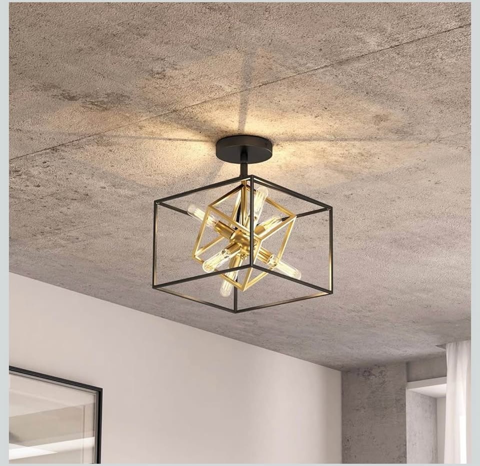 Artika Imperium 6 Lights Black & Gold Semi Flushmount - photo 5