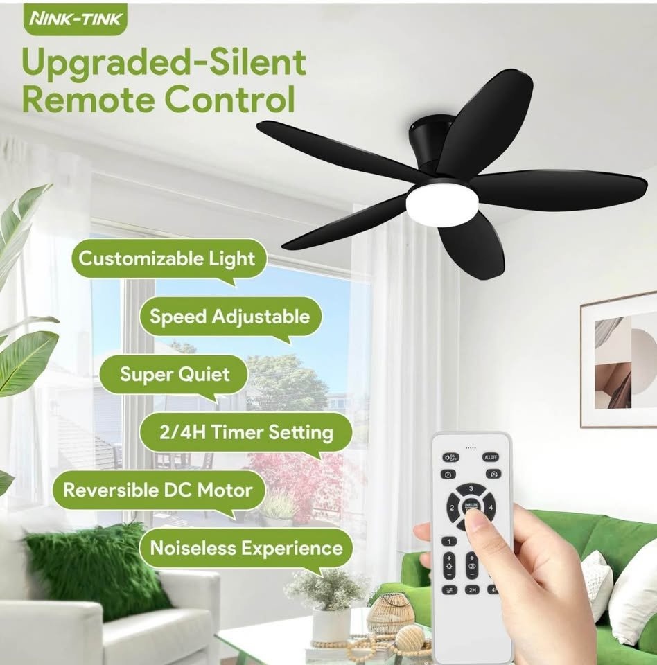 Nink tink 42" Flush Mount Ceiling Fan with Light & Remote - photo 5