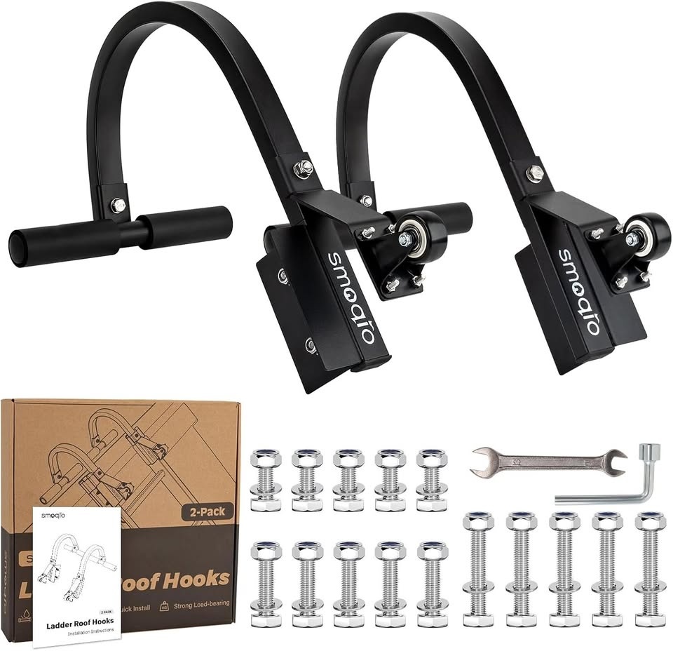 SMOQIO Ladder Stabilizer, 2 Pack Ladder Hook for Roof