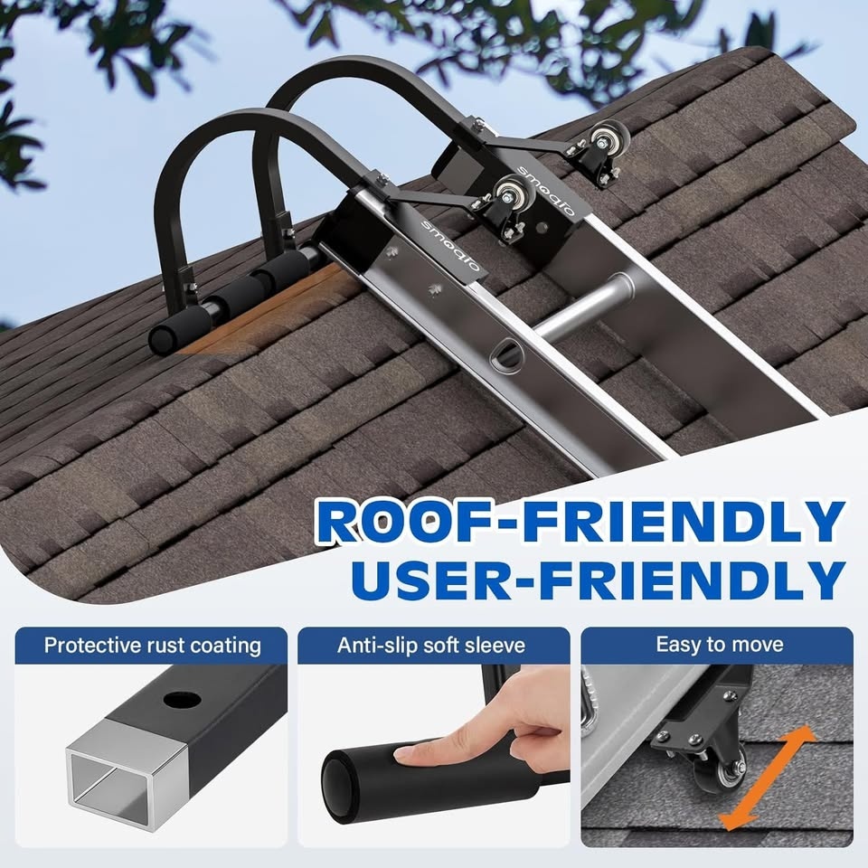 SMOQIO Ladder Stabilizer, 2 Pack Ladder Hook for Roof - photo 3