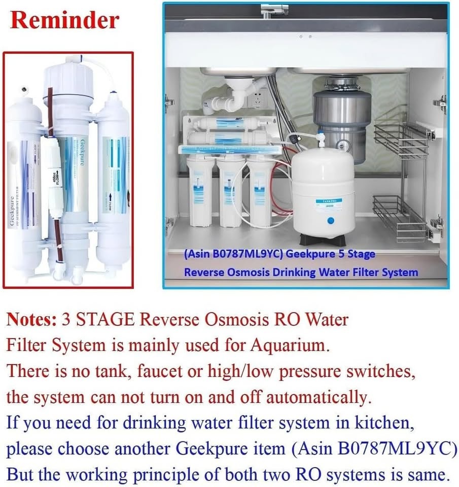 Geekpure 3 Stage Portable Aquarium RO Water Filter - photo 2