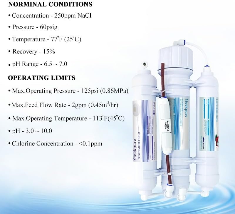 Geekpure 3 Stage Portable Aquarium RO Water Filter - photo 5