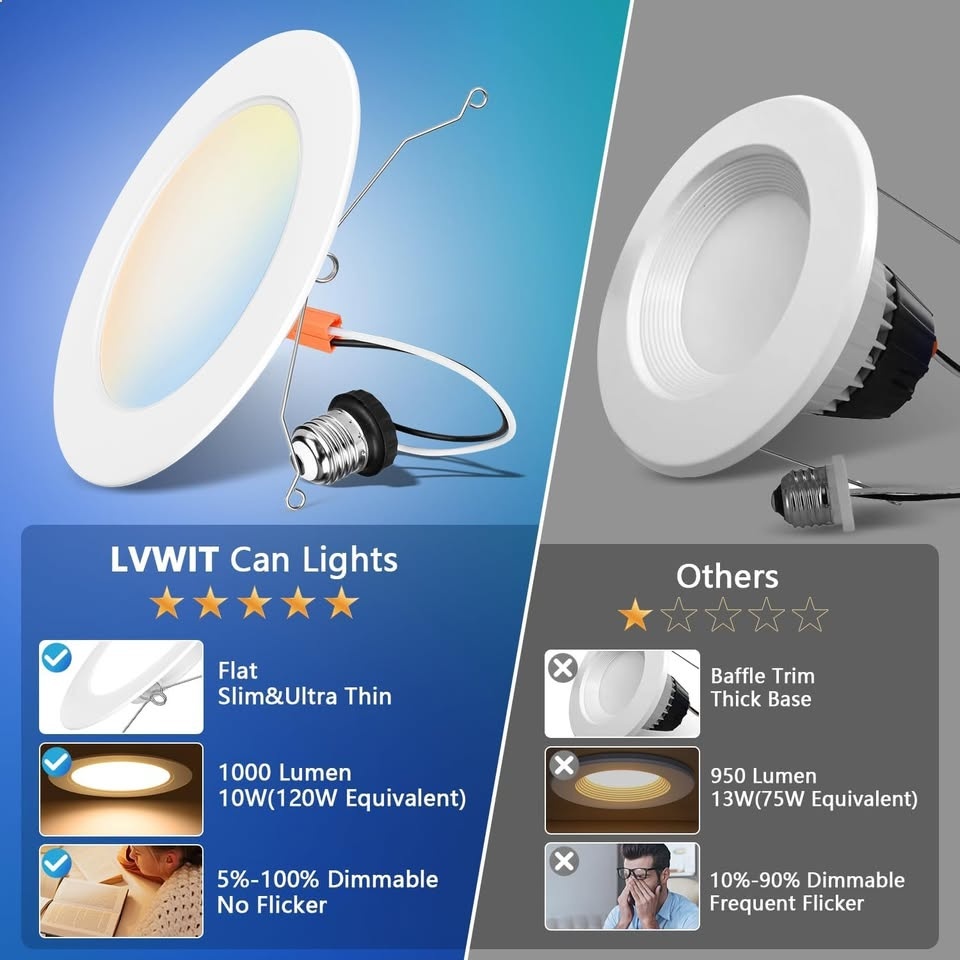18pk LVWIT 6" 5CCT LED Downlights - Dimmable, IC Rated - photo 2