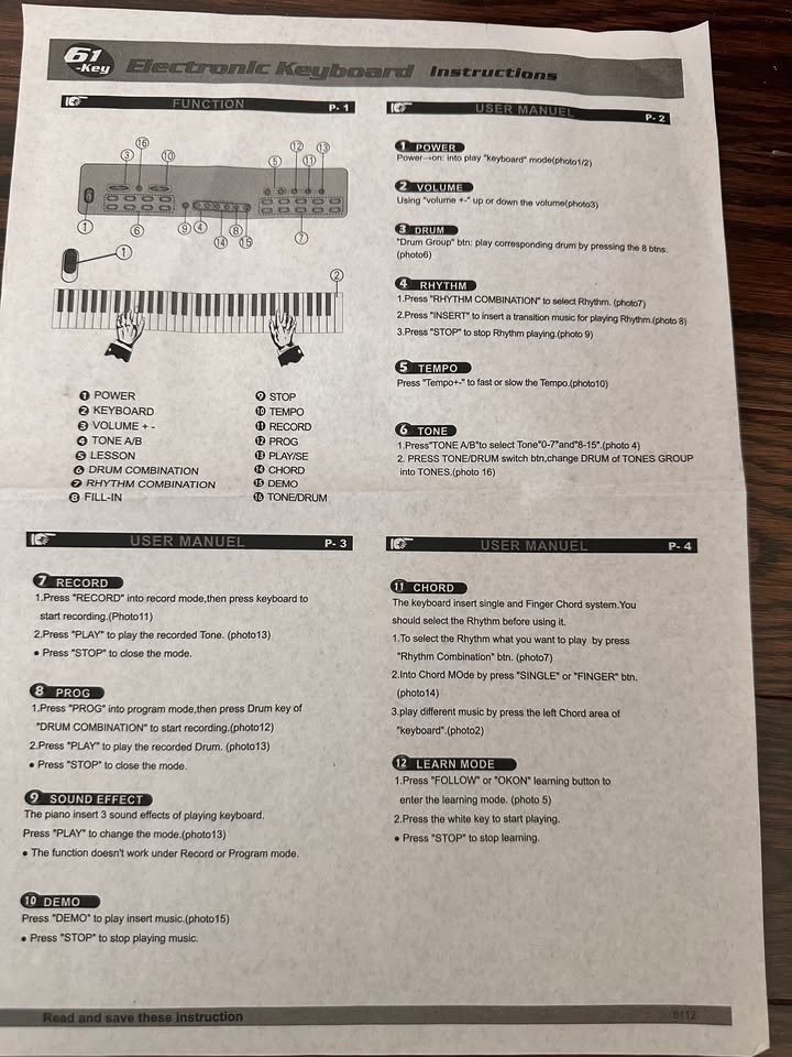 Brand New 61-Key Sanmersen Music Workstation (MQ-6112) - photo 5