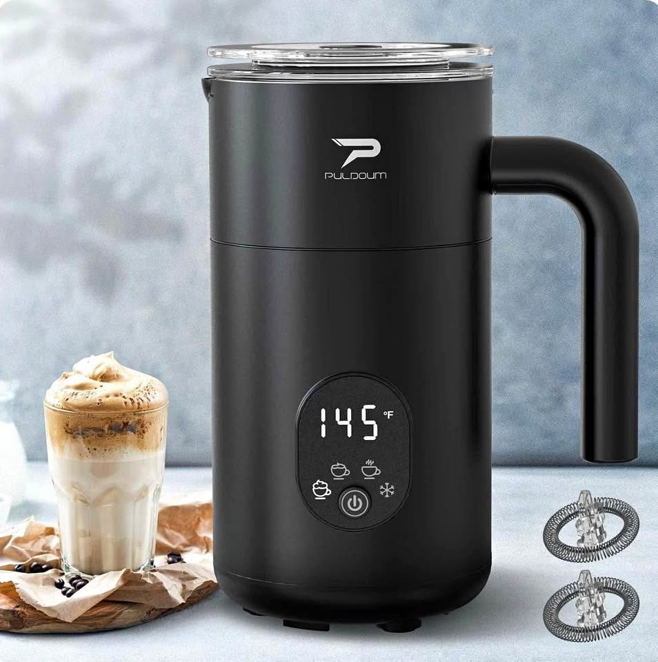 Puldoum Electric Milk Frother & Steamer (Black)