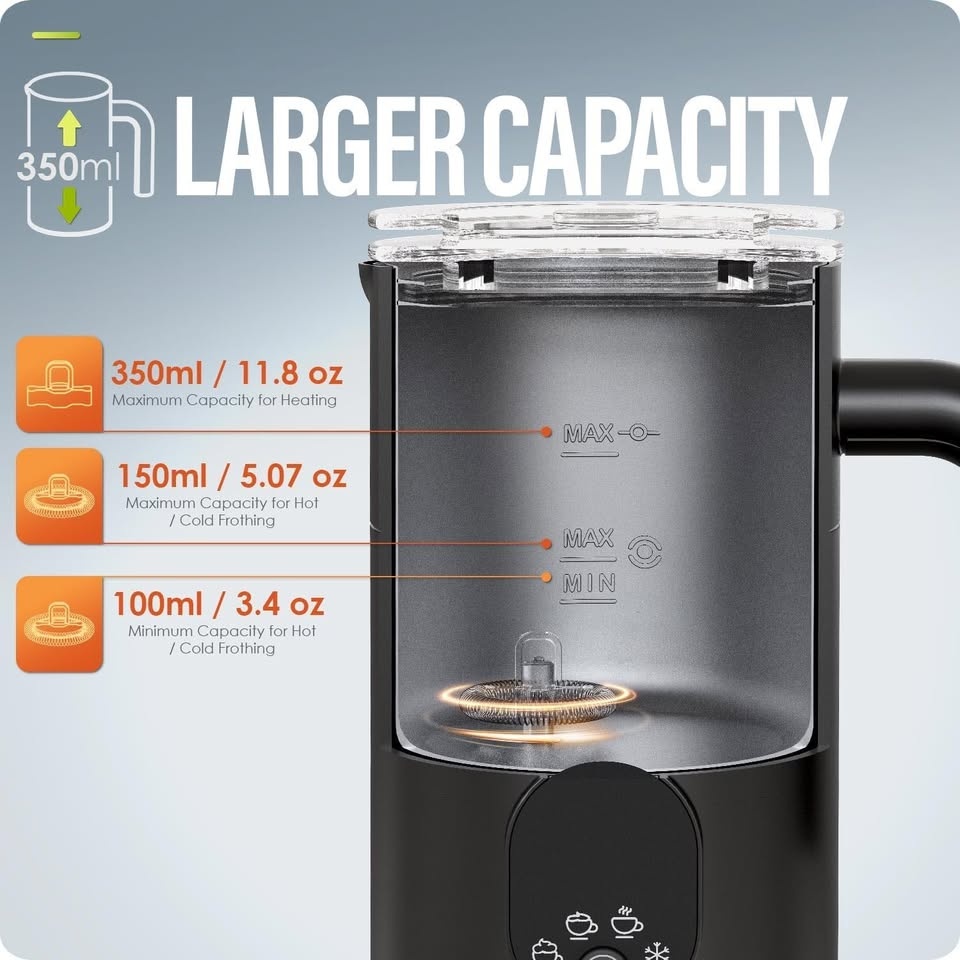 Puldoum Electric Milk Frother & Steamer (Black) - photo 4