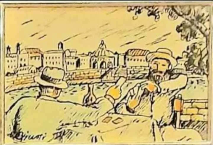 Italian Signed Giusti 23 Kt Gold Cromolithographie Art image indicator(2)