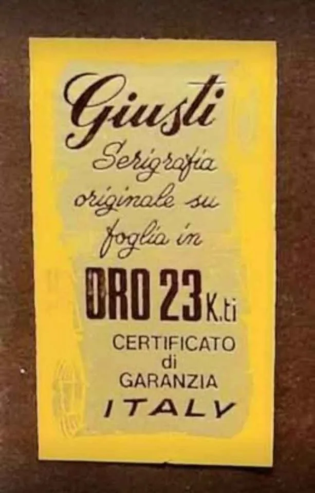 Italian Signed Giusti 23 Kt Gold Cromolithographie Art image indicator(5)