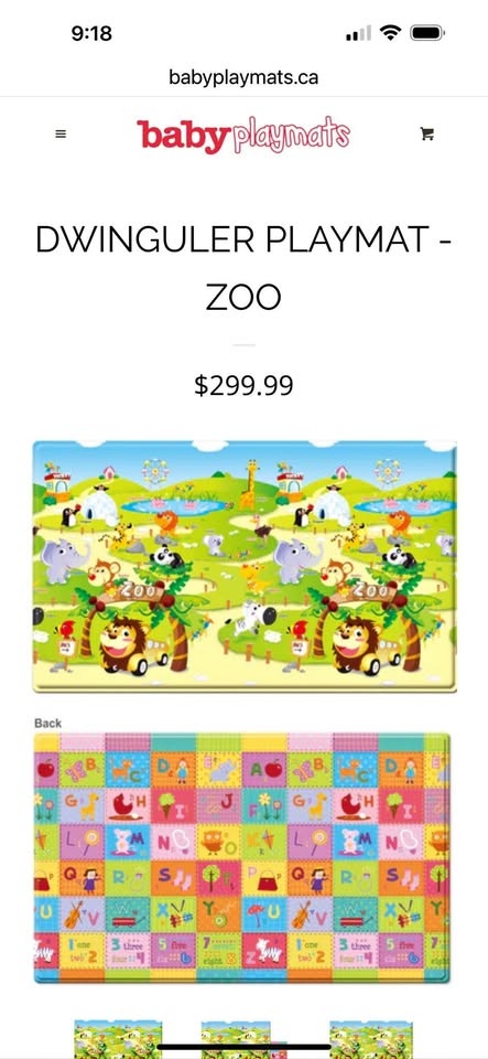 Dwinguler Zoo Large Playmat 90.5" x 55.1" x 0.6"