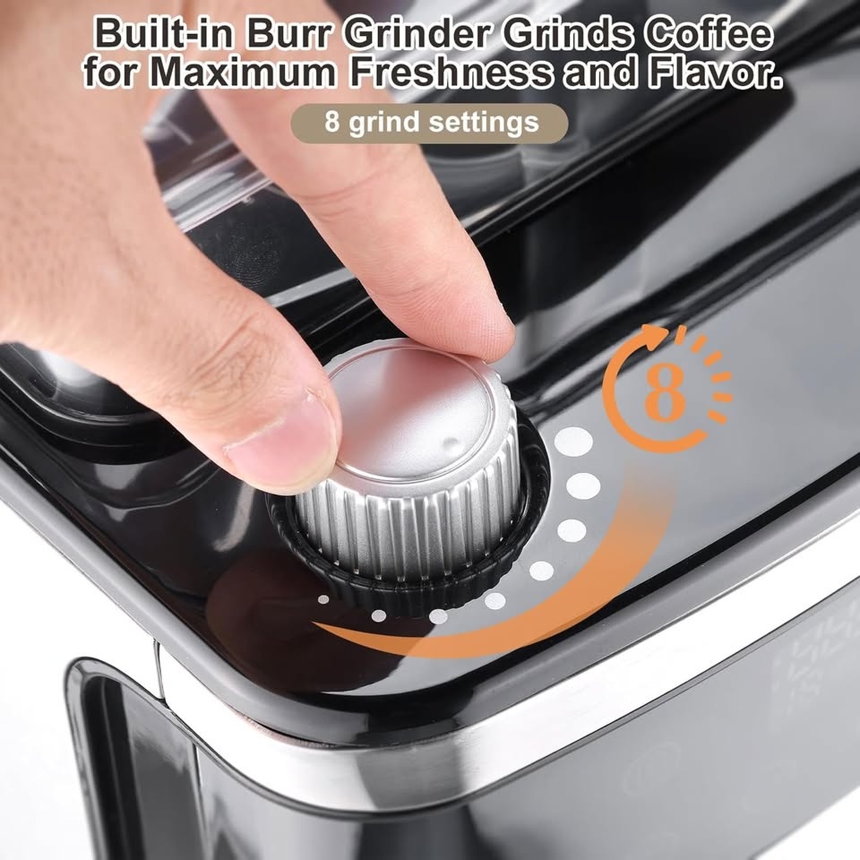 Homtone 10-Cup Programmable Coffee Maker with Burr Grinder - photo 3