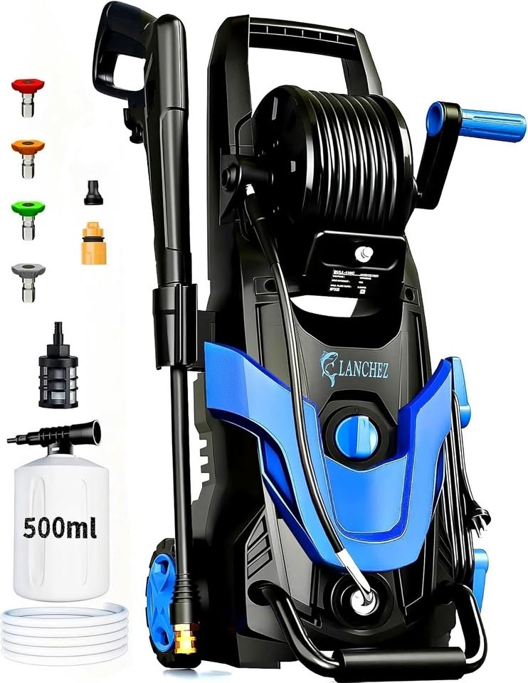 Lanchez Electric Pressure Washer, Upgraded Nozzles Set, 4800 PSI