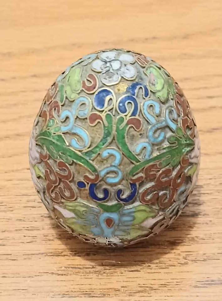 Hand Crafted Cloisonne Brass Egg - photo 3