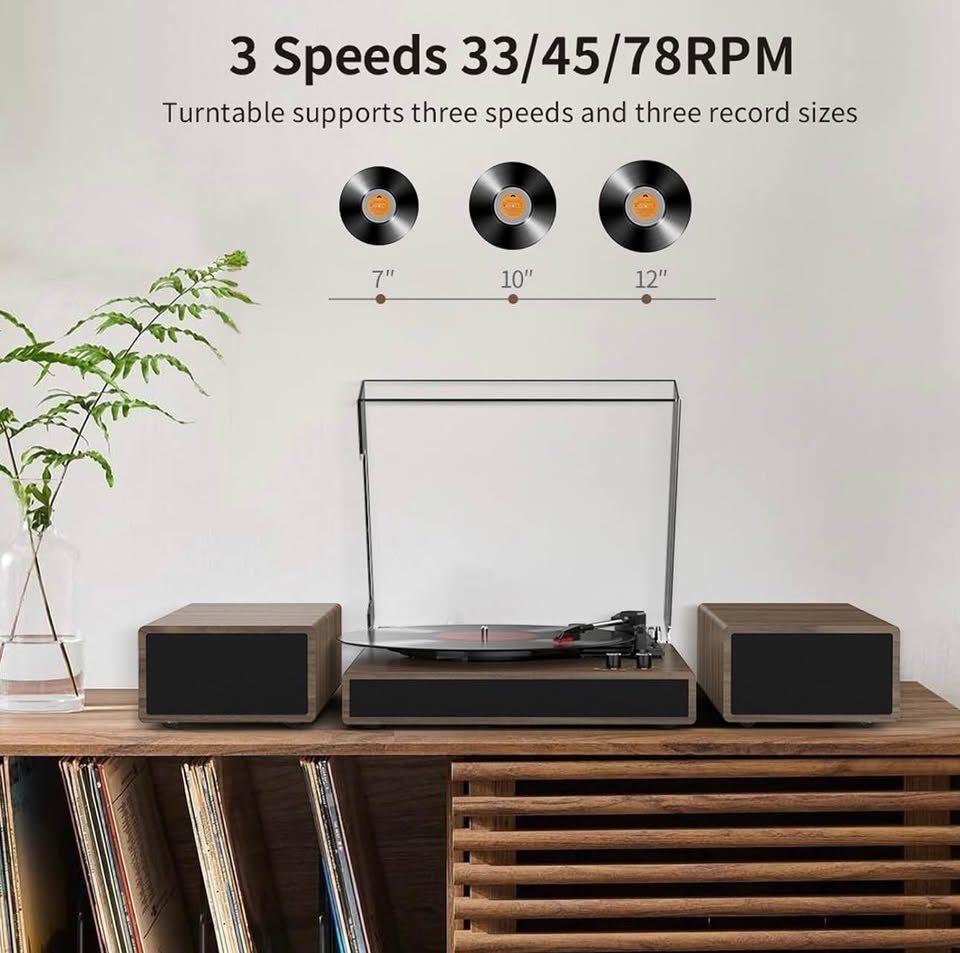 Vintage Turntable with Bluetooth Speakers - photo 5