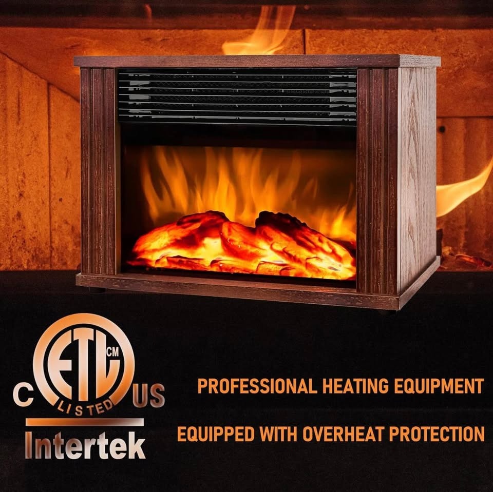 Mini Electric Fireplace Heater - 1500W Portable Wood Frame - photo 3