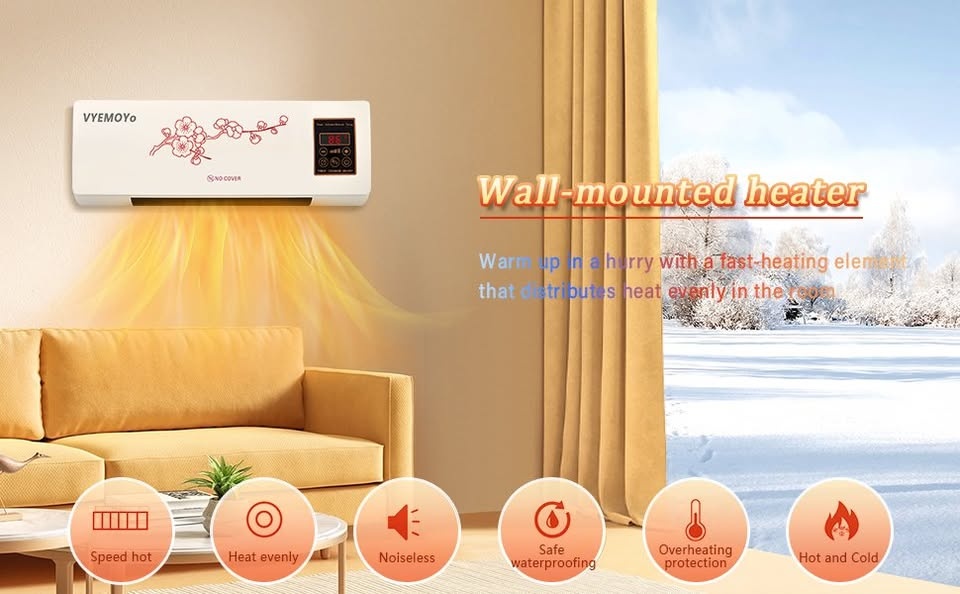 VYEMOYo 1400W Electric Wall Heater - 2-in-1 Floor/Wall Mount - photo 2