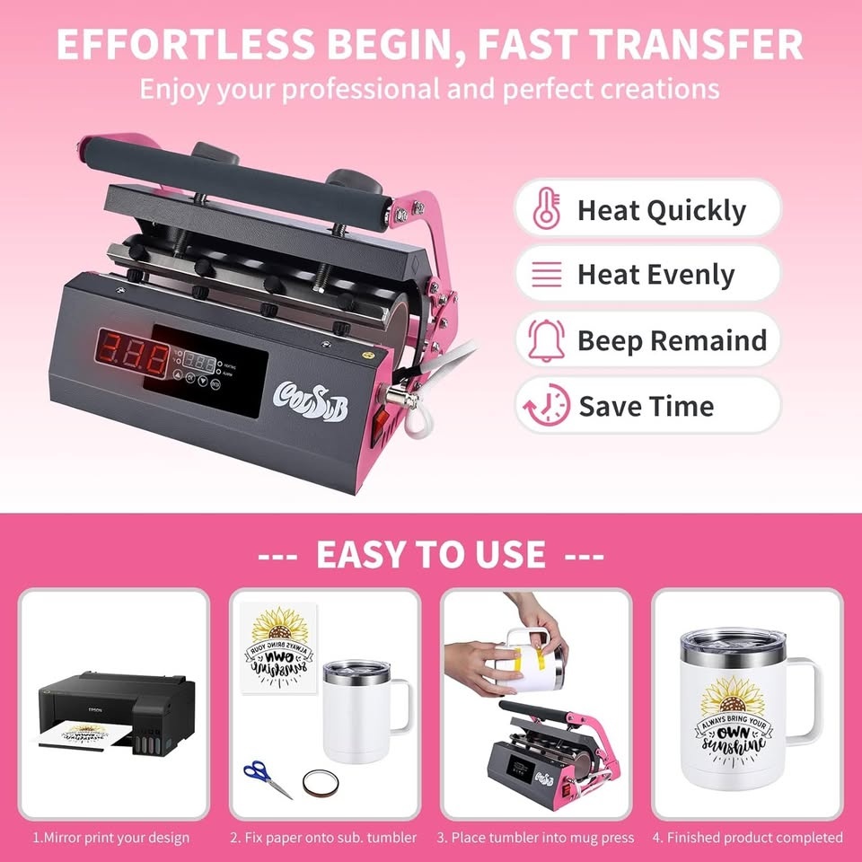 CoolSub Tumbler Heat Press Machine for Mugs & Tumblers - photo 5