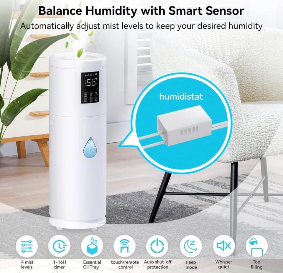 Honovos 4.5Gal Tower Humidifier for Large Rooms - photo 3