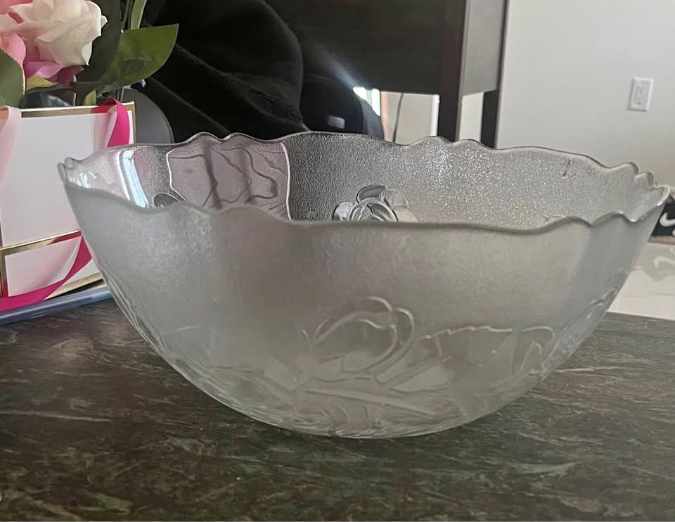 Vintage Arcoroc Glass Punch Bowl