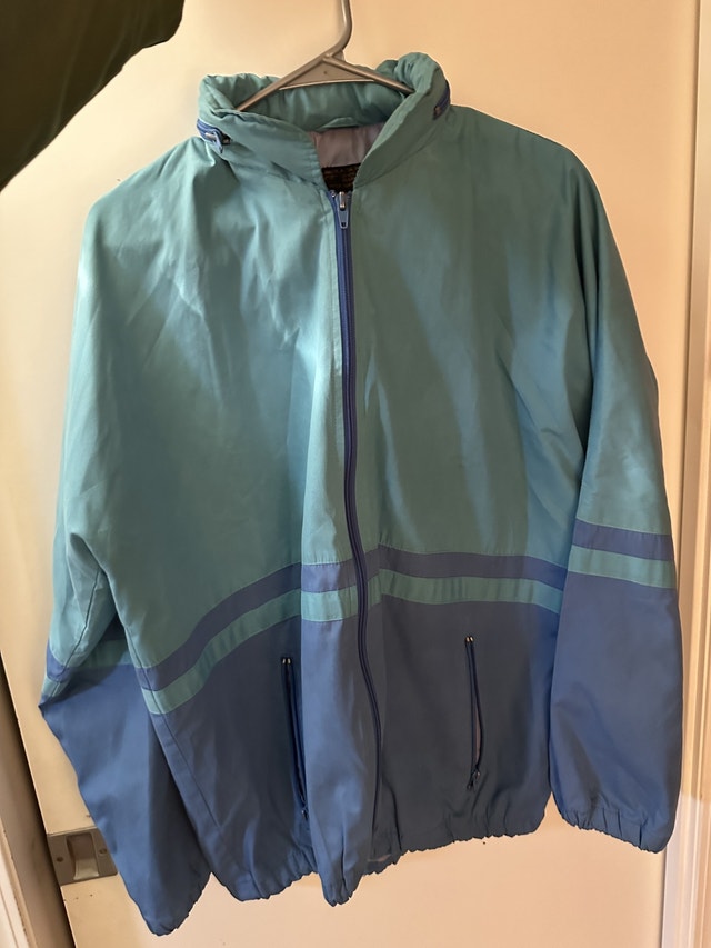 Blue zip up lightweight windbreaker/track jacket - photo 2