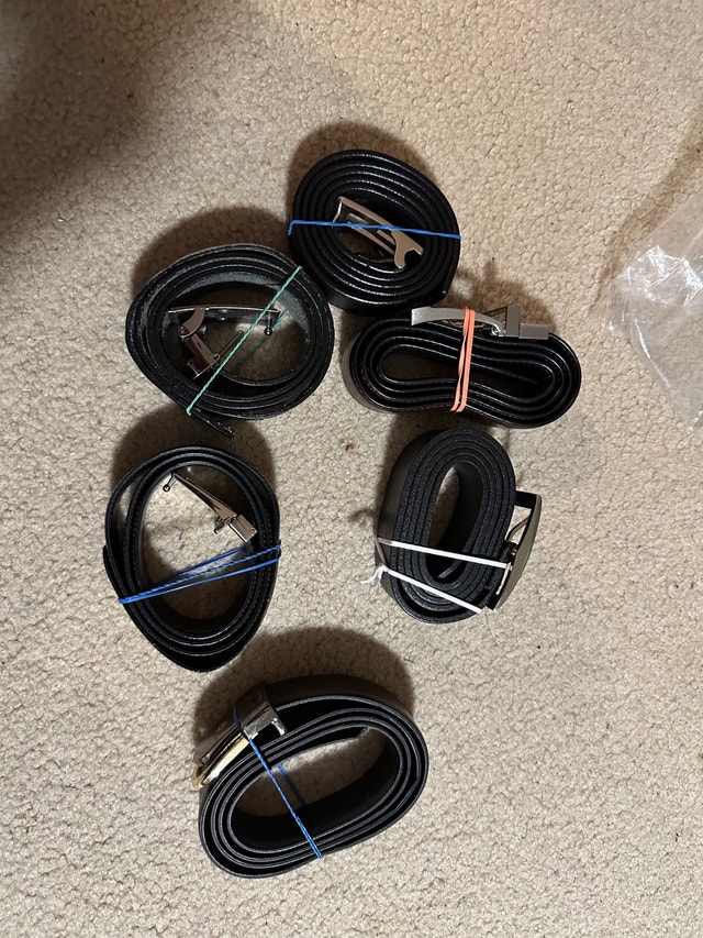 Various Men’s belts, ($10 each)