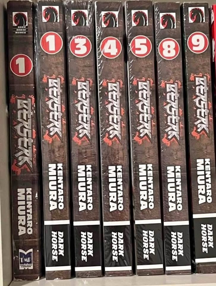 Berserk Manga Vol. 1,1,3-5,8,9