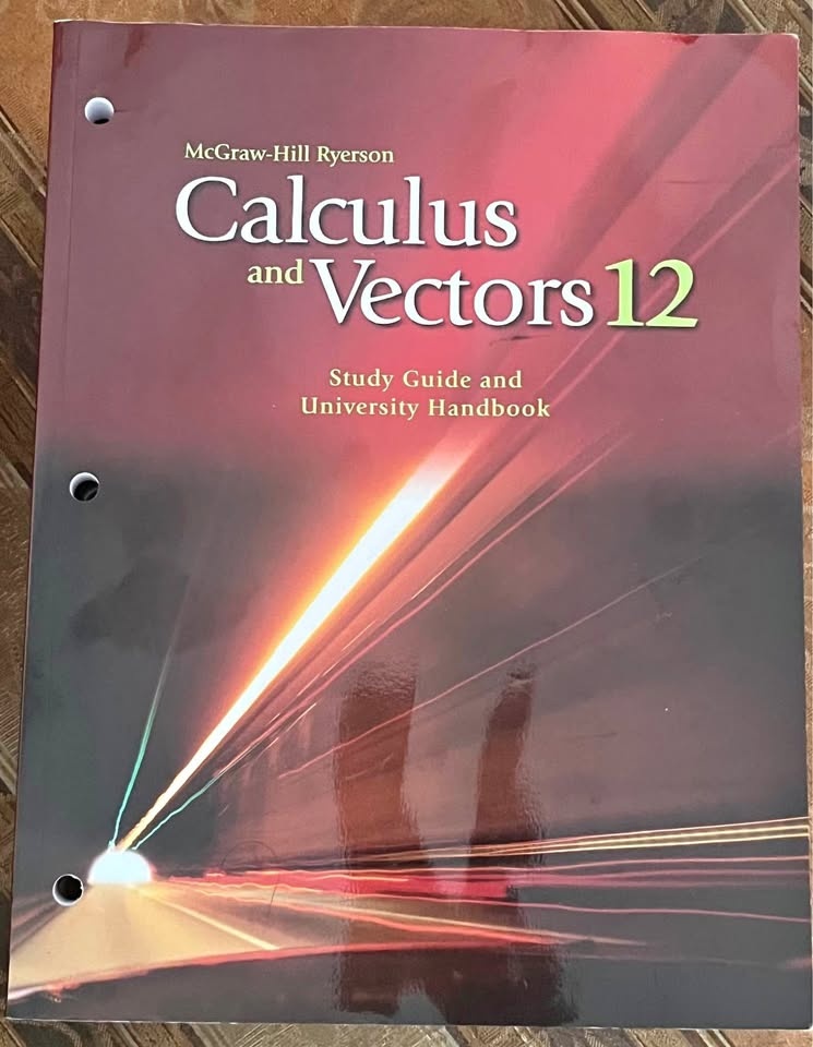 McGraw-Hill Ryerson Calculus and Vectors Textbook + Study Guide