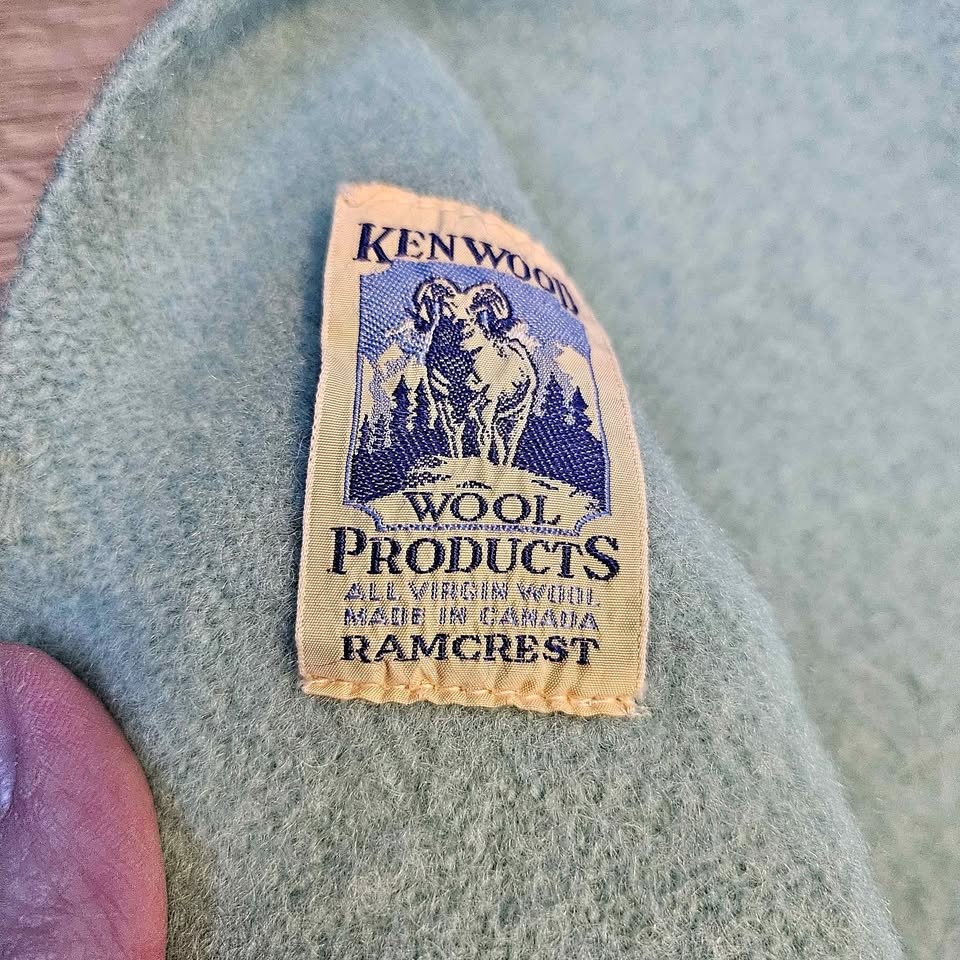 Vintage Kenwood Ramcrest Wool Blanket Aqua