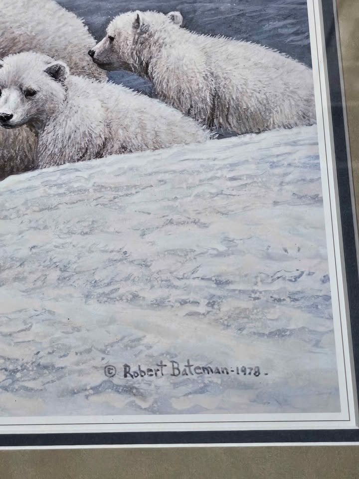 Robert Bateman Arctic Family Polar Bear Framed Art - photo 3