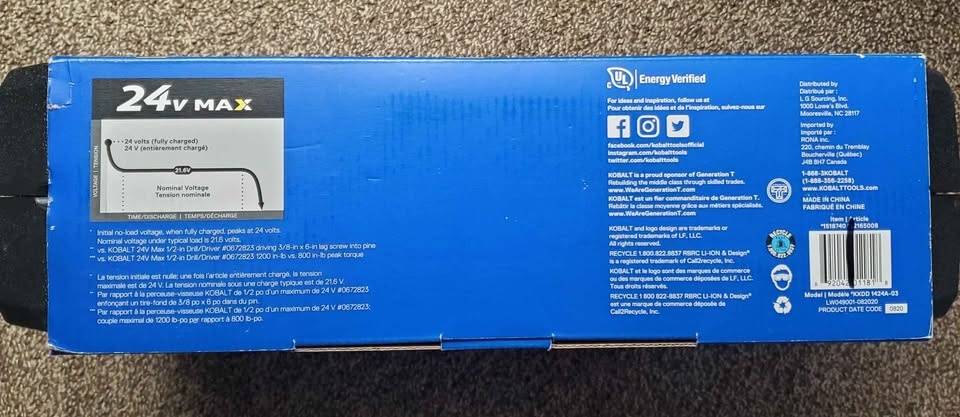New Kobalt 24V Cordless Drill w/ 2 Batteries & Headlamp - photo 3