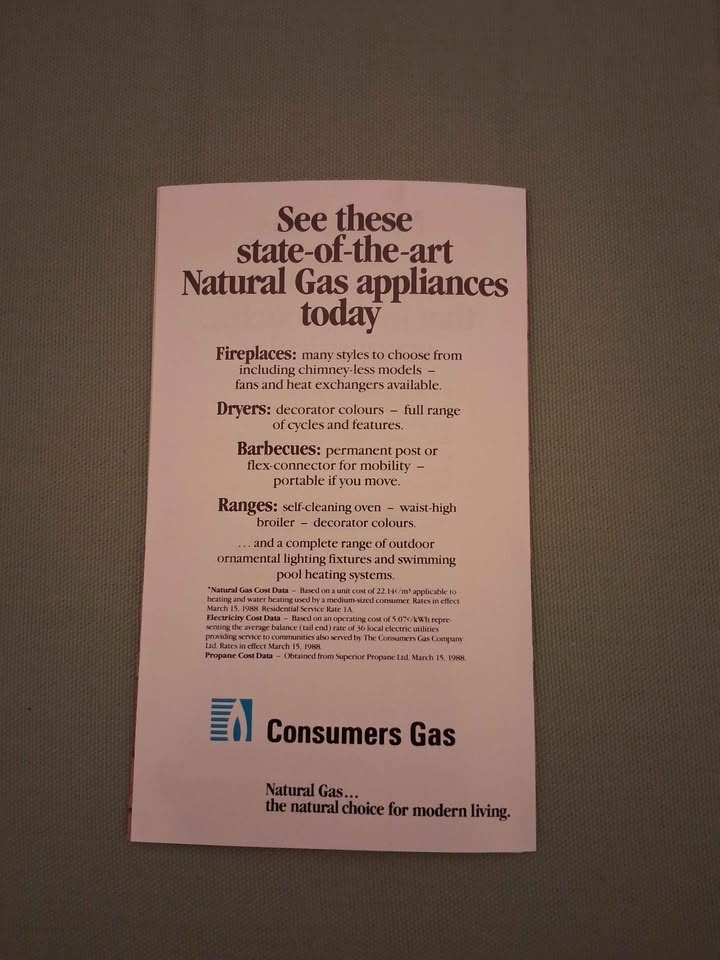 Vintage 1988 Consumers Gas Natural Gas Appliances Brochure - photo 3