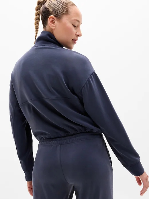 ATHLETA Seasoft Rib 1/4 Zip Popover ~ Navy ~Small ~ BNWT - photo 3
