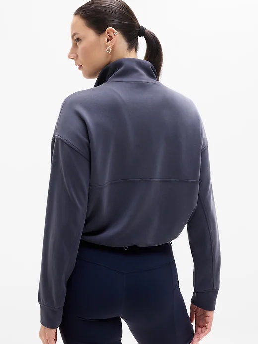 ATHLETA Seasoft Rib 1/4 Zip Popover ~ Navy ~Small ~ BNWT - photo 5