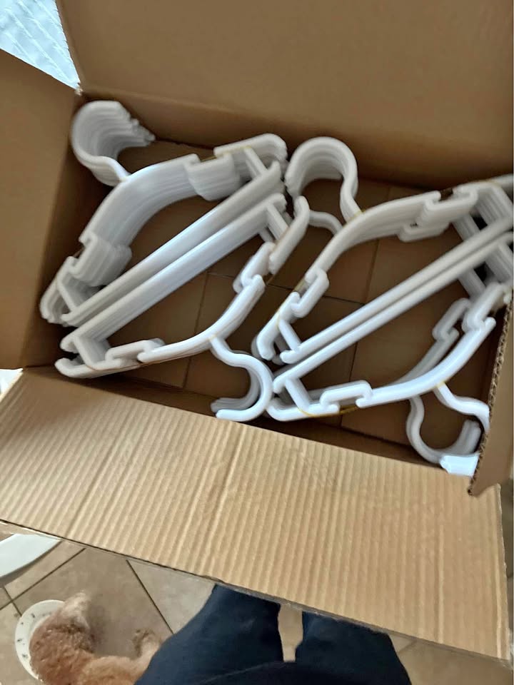 120 white new baby hangers